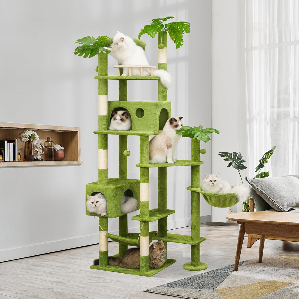 Meecal cat tree plush toys and dangling balls invite interactive play