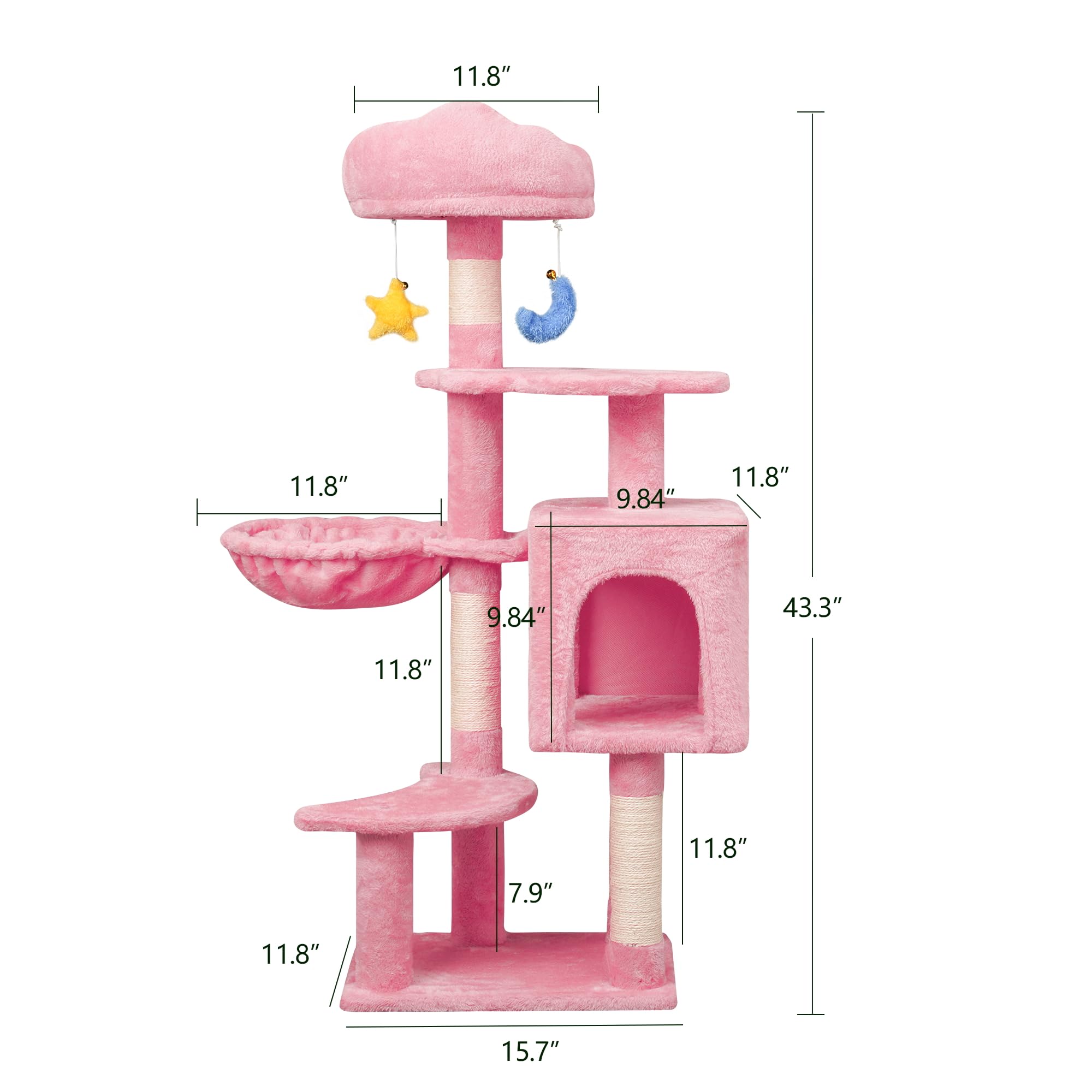 Meecal cat tree with sisal posts promotes healthy scratching and furniture protection