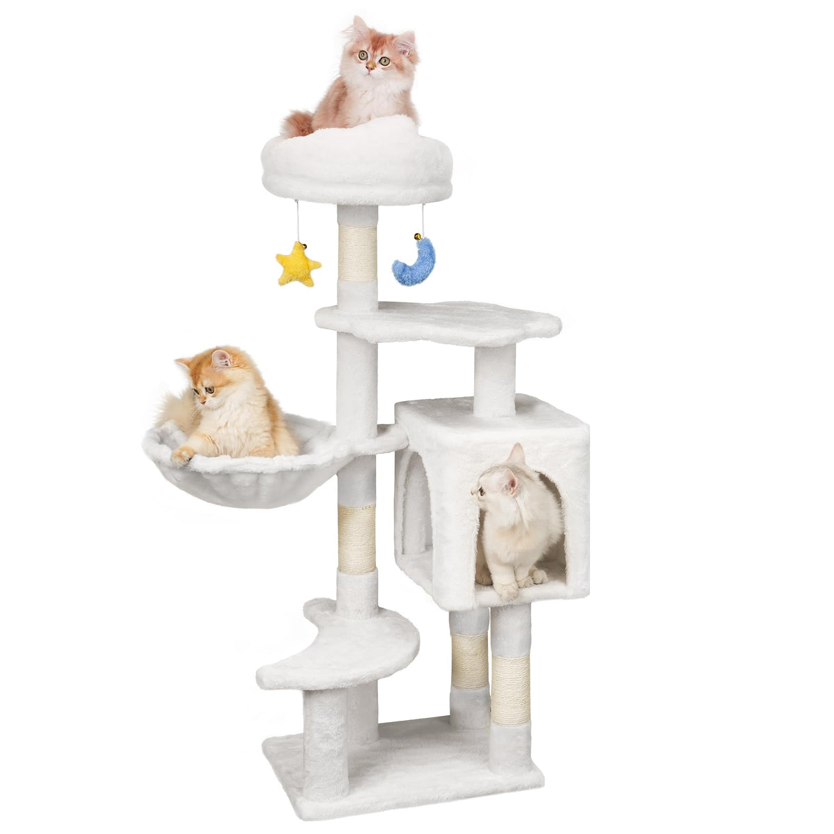 Meecal cloud cat tree bed provides a cozy nap spot for kittens.