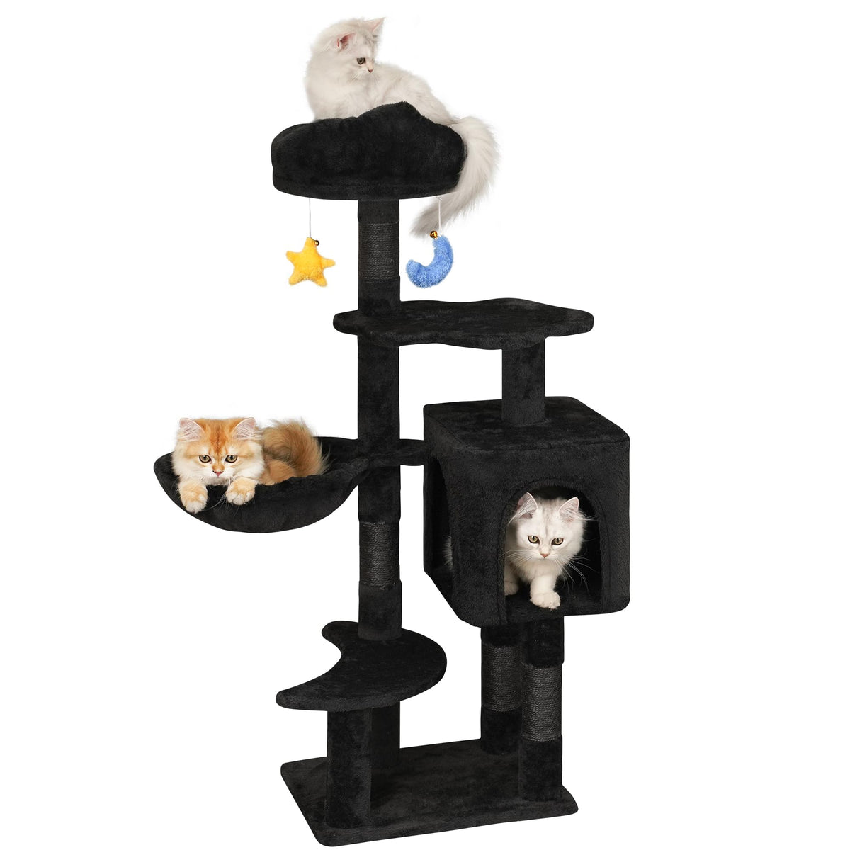 Meecal Gothic Black Cat Tree cloud bed ready for cozy lounging and cat naps