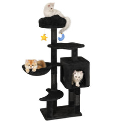 Meecal Gothic Black Cat Tree cloud bed ready for cozy lounging and cat naps