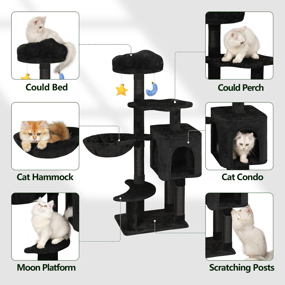 Meecal Gothic Black Cat Tree sisal posts for natural scratching