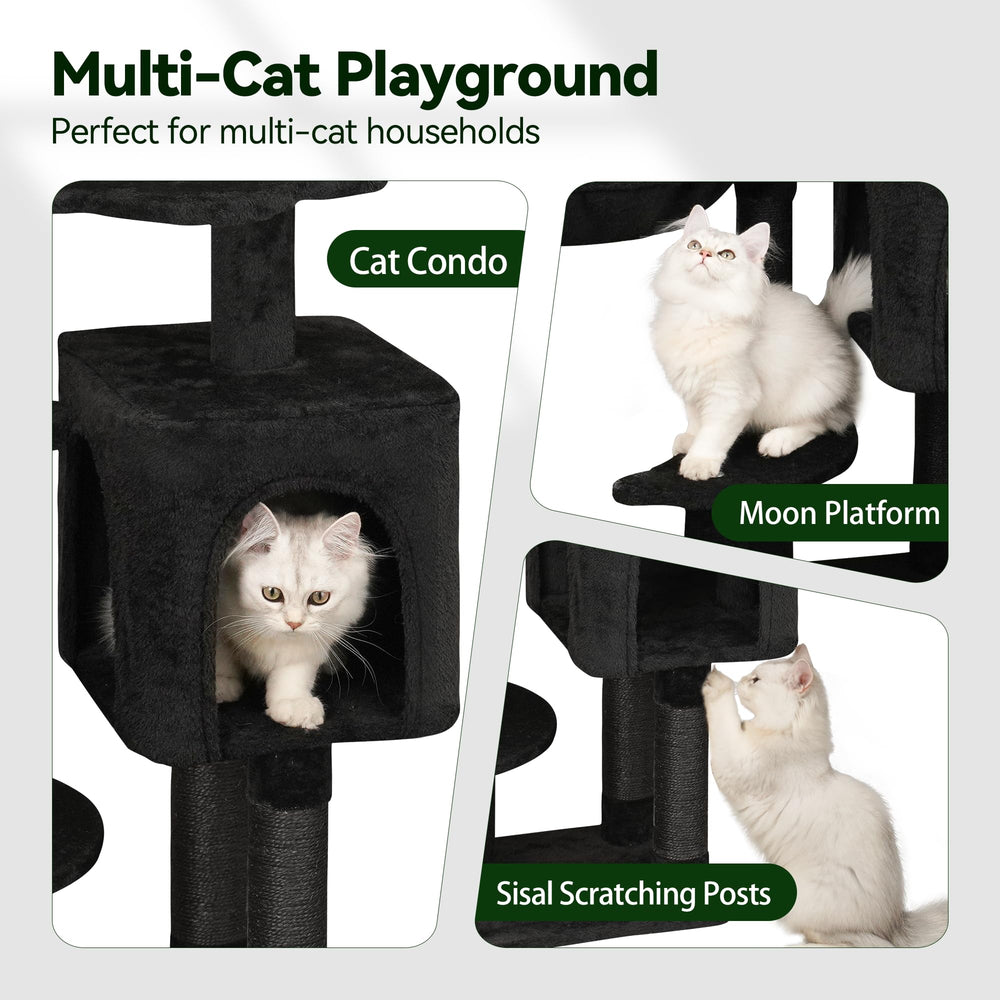 Meecal Gothic Black Cat Tree soft condo for hide-and-seek