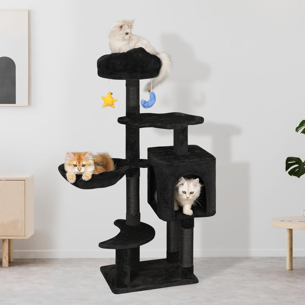 Meecal Gothic Black Cat Tree warm hammock for restful naps