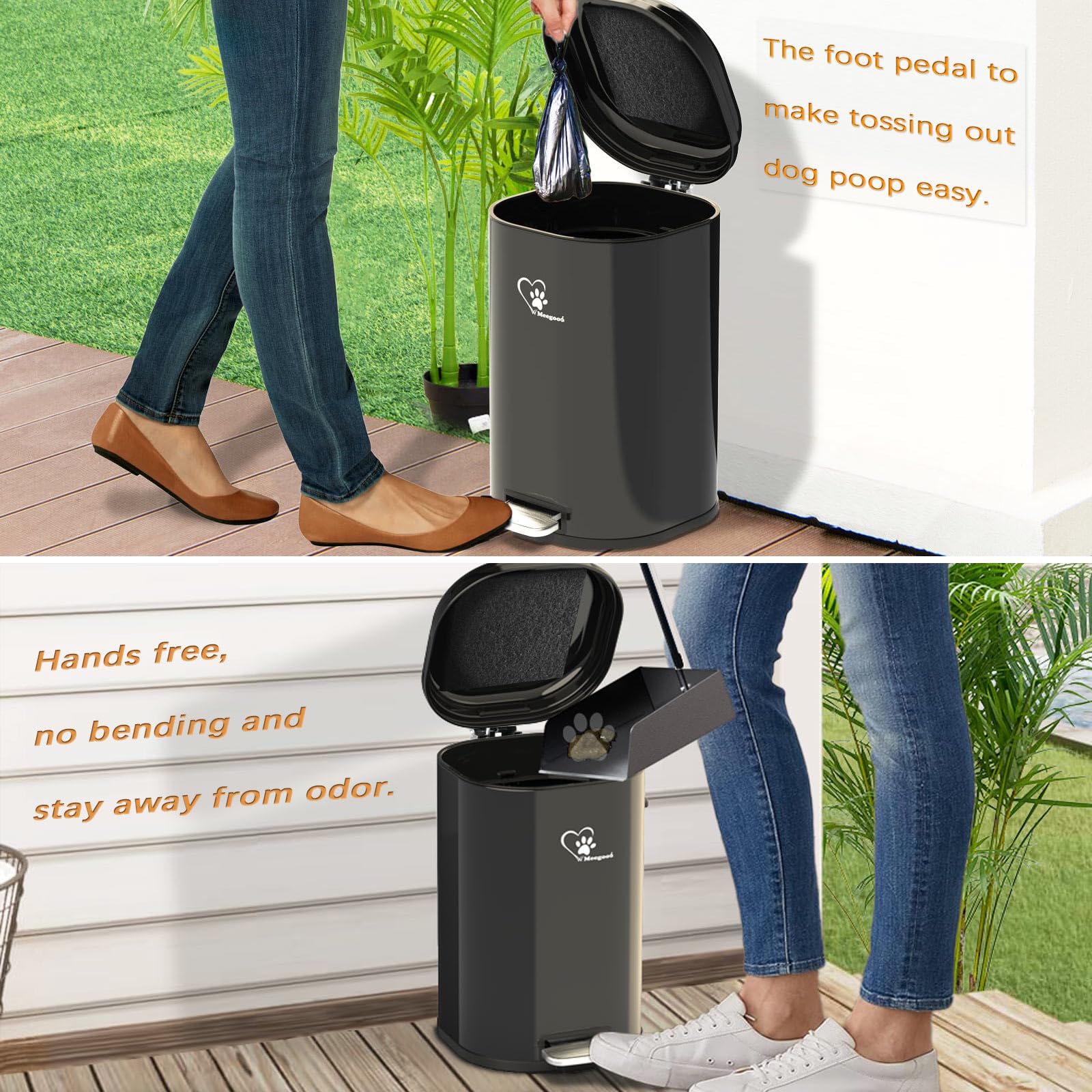Meegood 45-piece waste bags ensures ready disposal on demand.