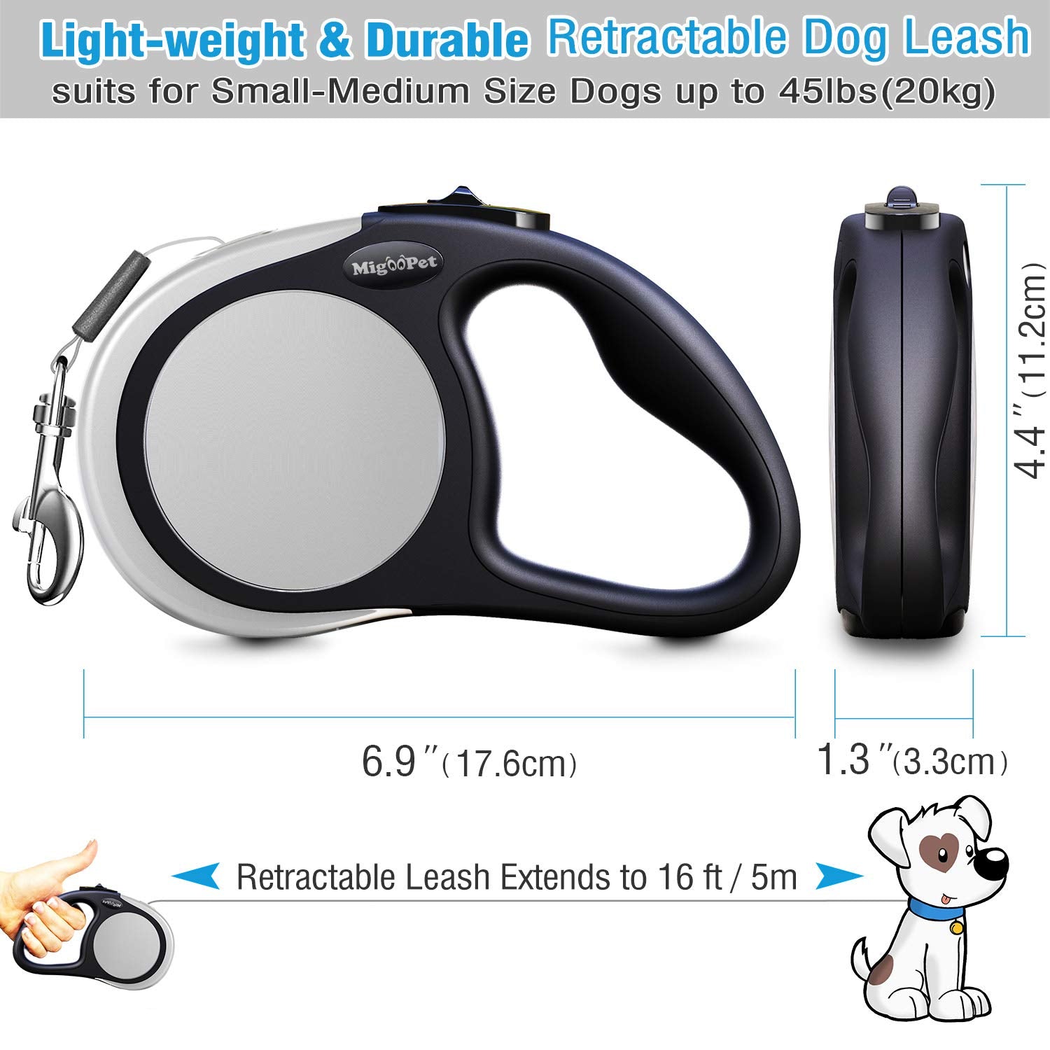 Meegood 16ft nylon ribbon supports safe exploration while keeping dogs within reach.
