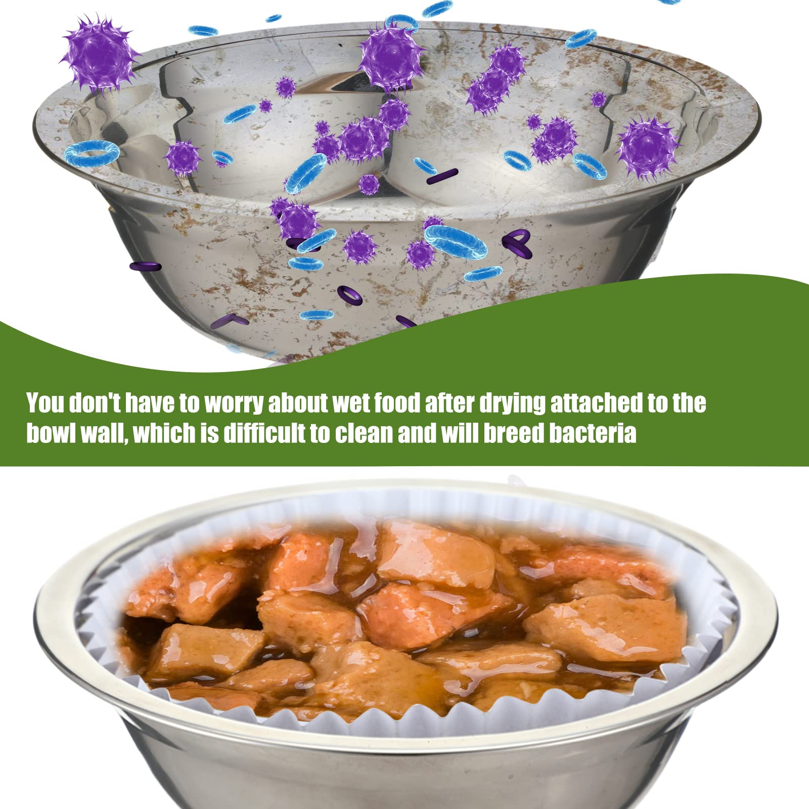 Meekoo clean sanitary pet bowl liner helps maintain tidy feeding areas and easier cleanup.