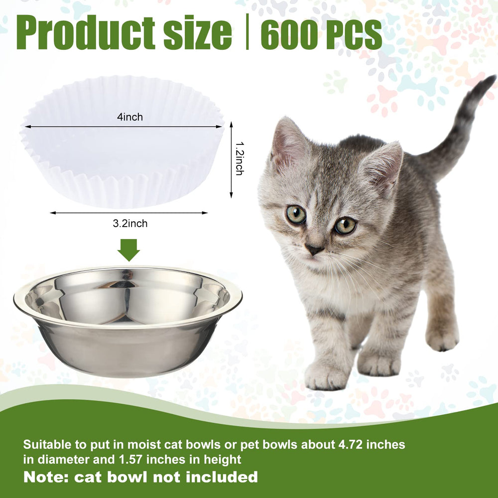 Meekoo disposable cat bowl liner 4x1.2inch fits standard bowls for quick setup.