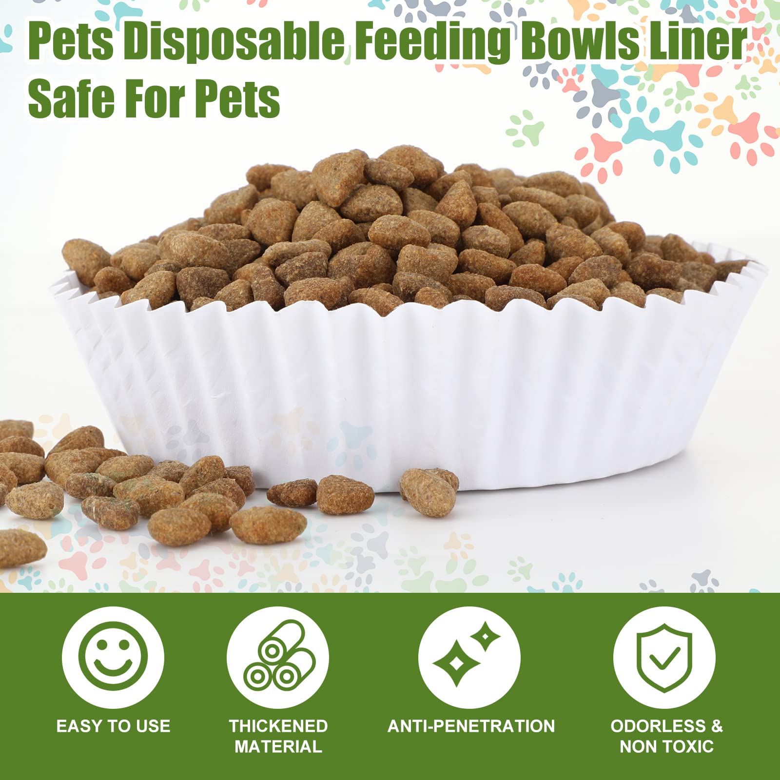 Meekoo paper bowl liner coated paper safe emphasizes sturdy leak-resistant use for foods.