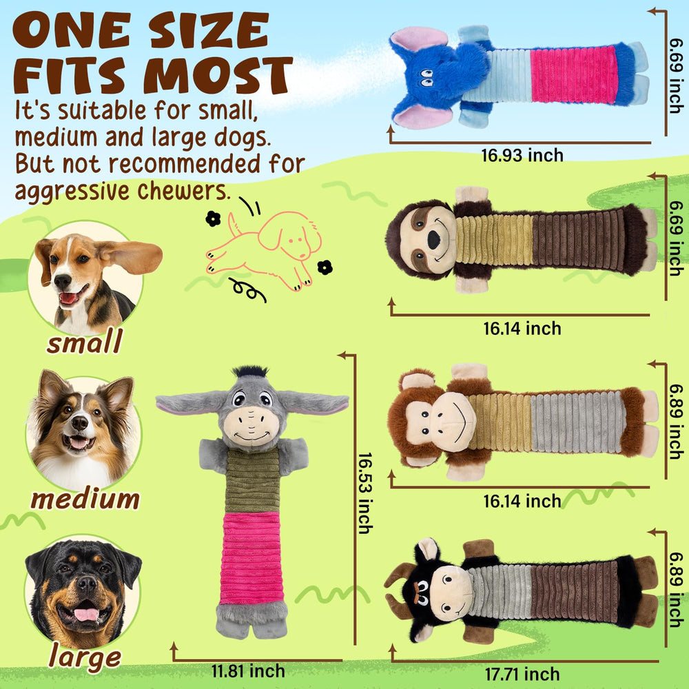 Meetyooo monkey dog toy offers squeak and crinkle for interactive play.