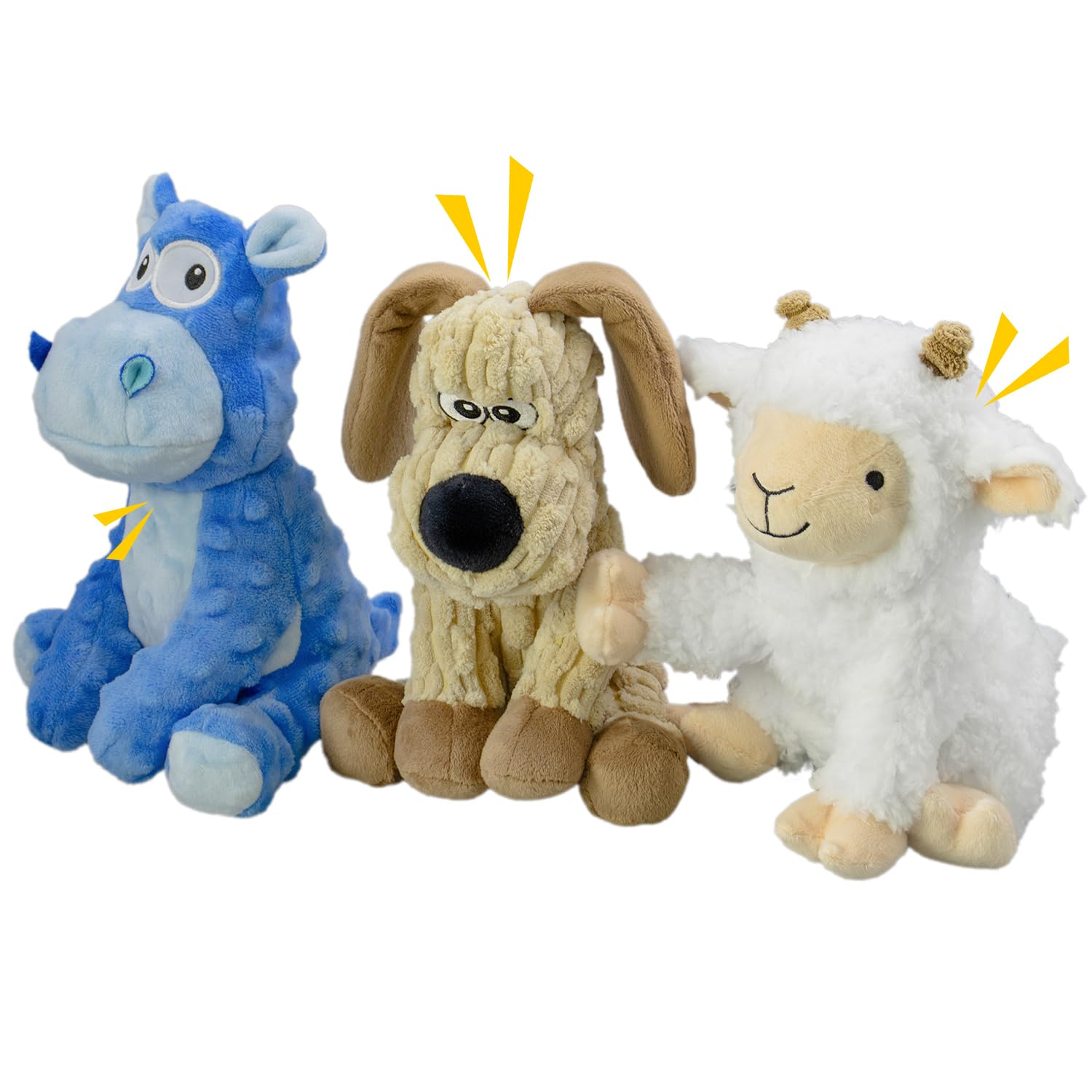 MeetYooo hippo squeaky toy for dogs; durable plush design.