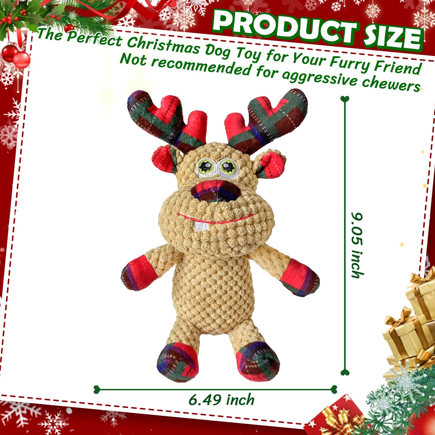 MeetYooo plush elk body squeaker for engaging fetch and mental exercise