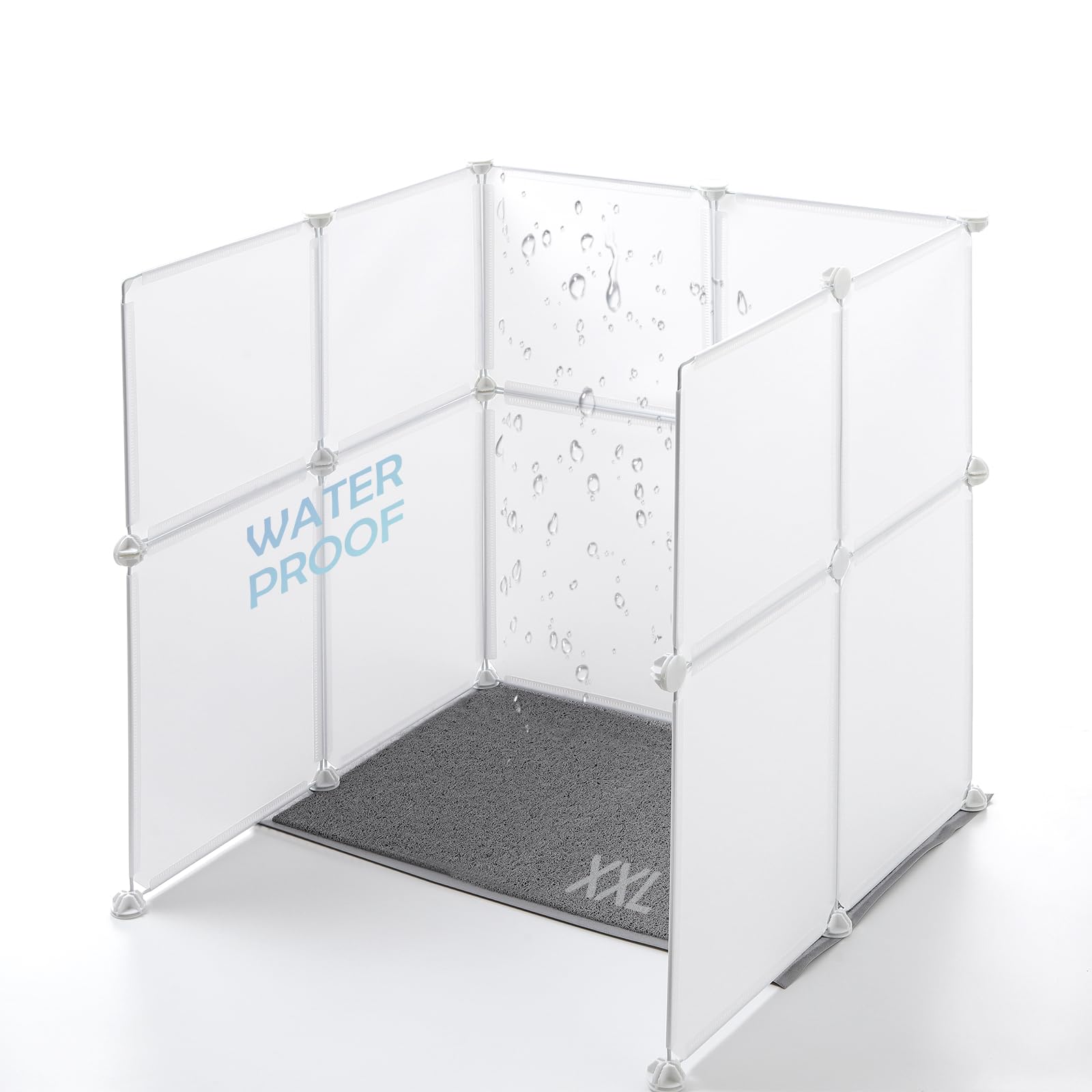 MEEXPAWS cat litter box enclosure splash guard for splash containment