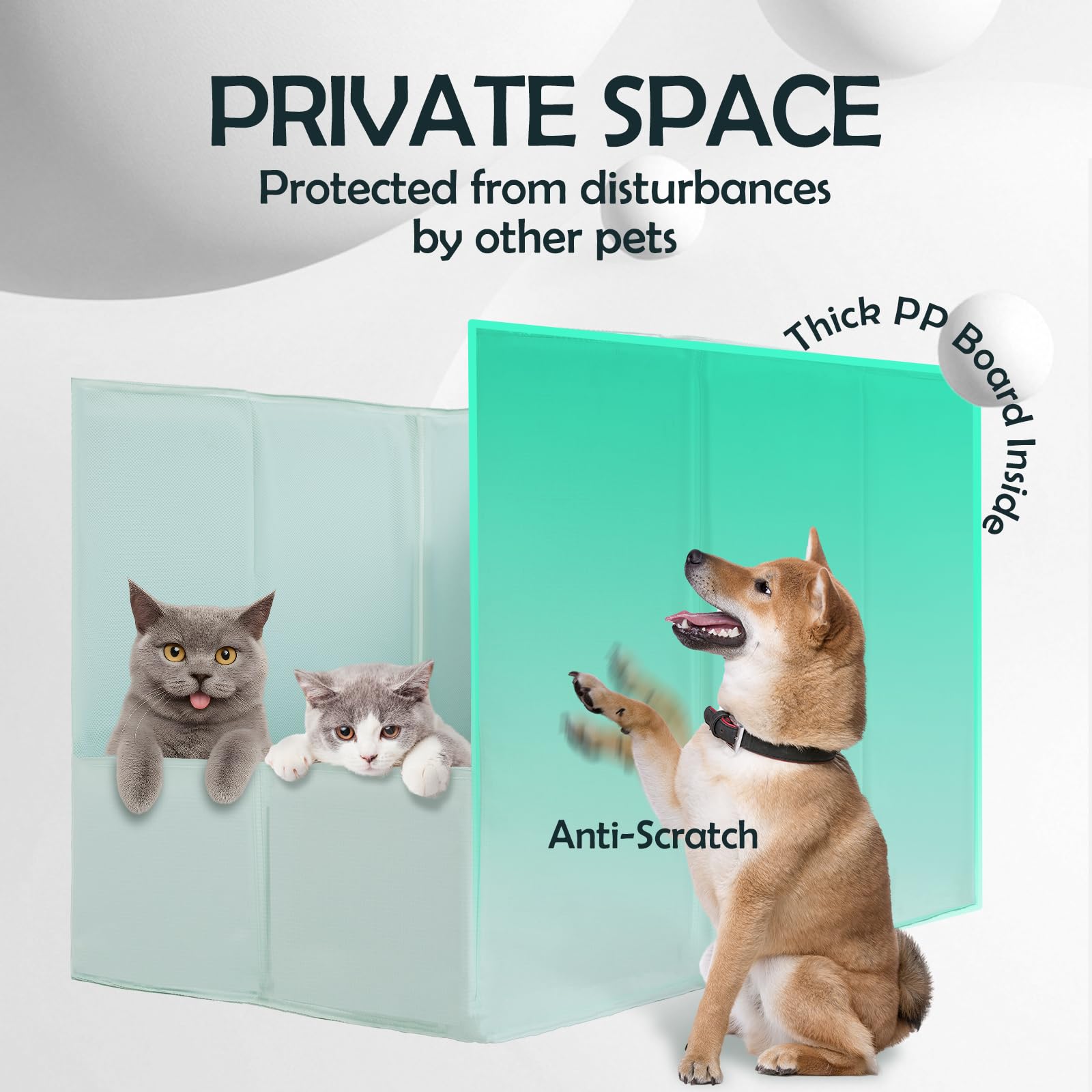MEEXPAWS privacy screen gives cats a cozy, secure littering space.