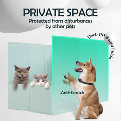 MEEXPAWS privacy screen gives cats a cozy, secure littering space.