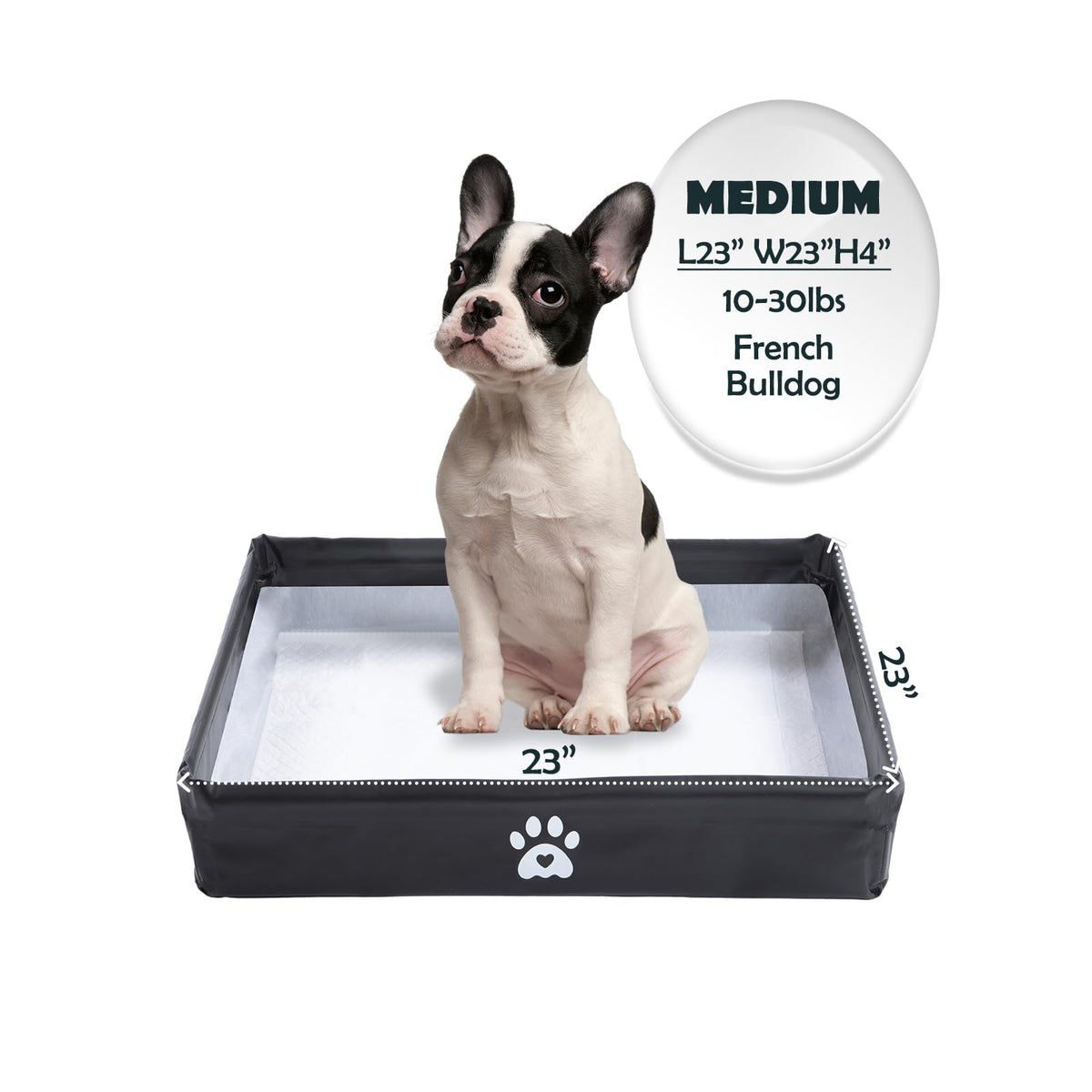 MEEXPAWS dog pee pad holder tray foldable design for easy storage and cleanup.