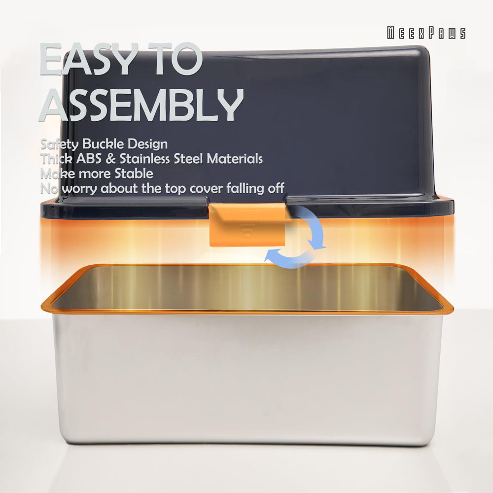 MEEXPAWS nonstick rust resistant surface for easy cleaning.