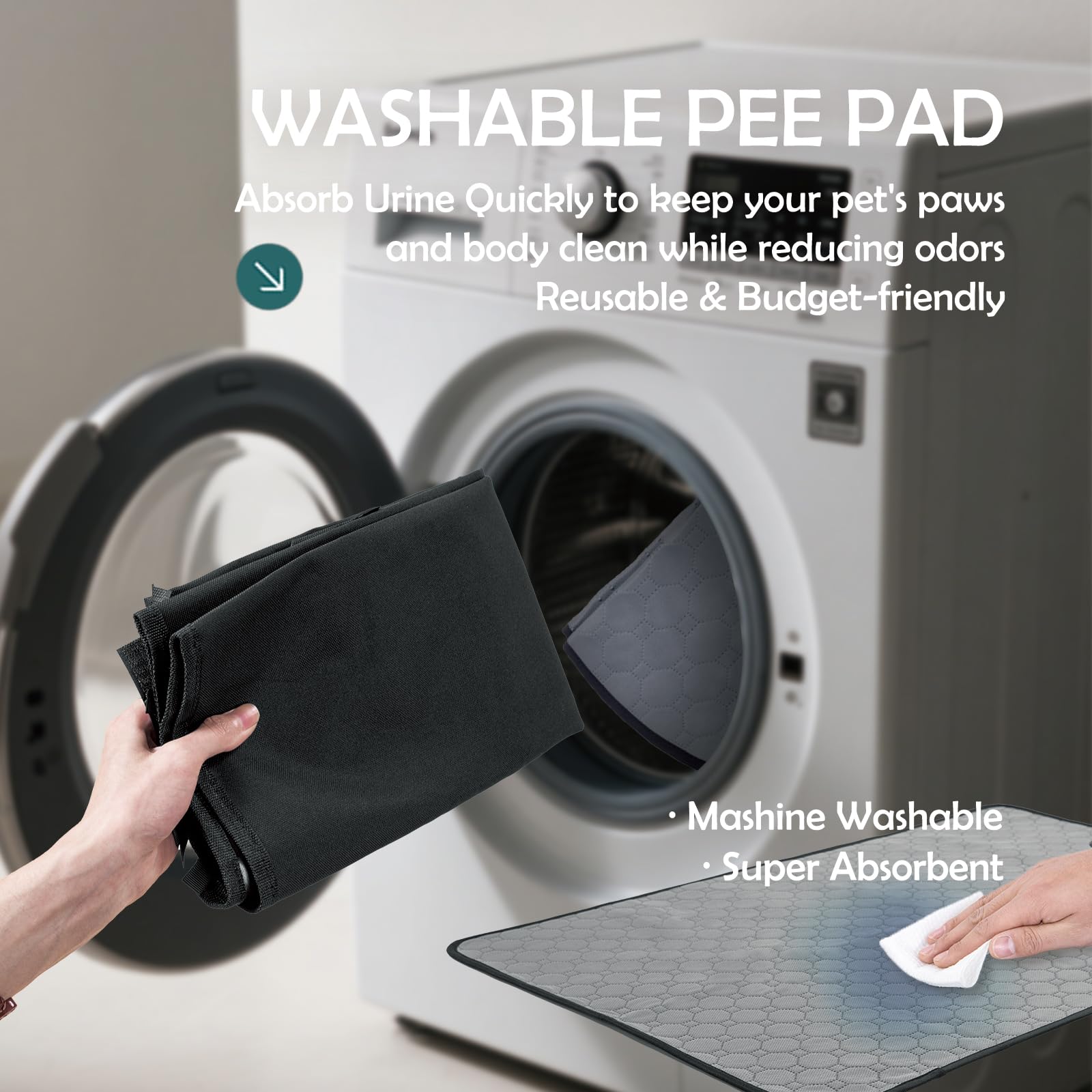 MEEXPAWS PVC liner is waterproof and easy to wipe, reducing mess on floors.