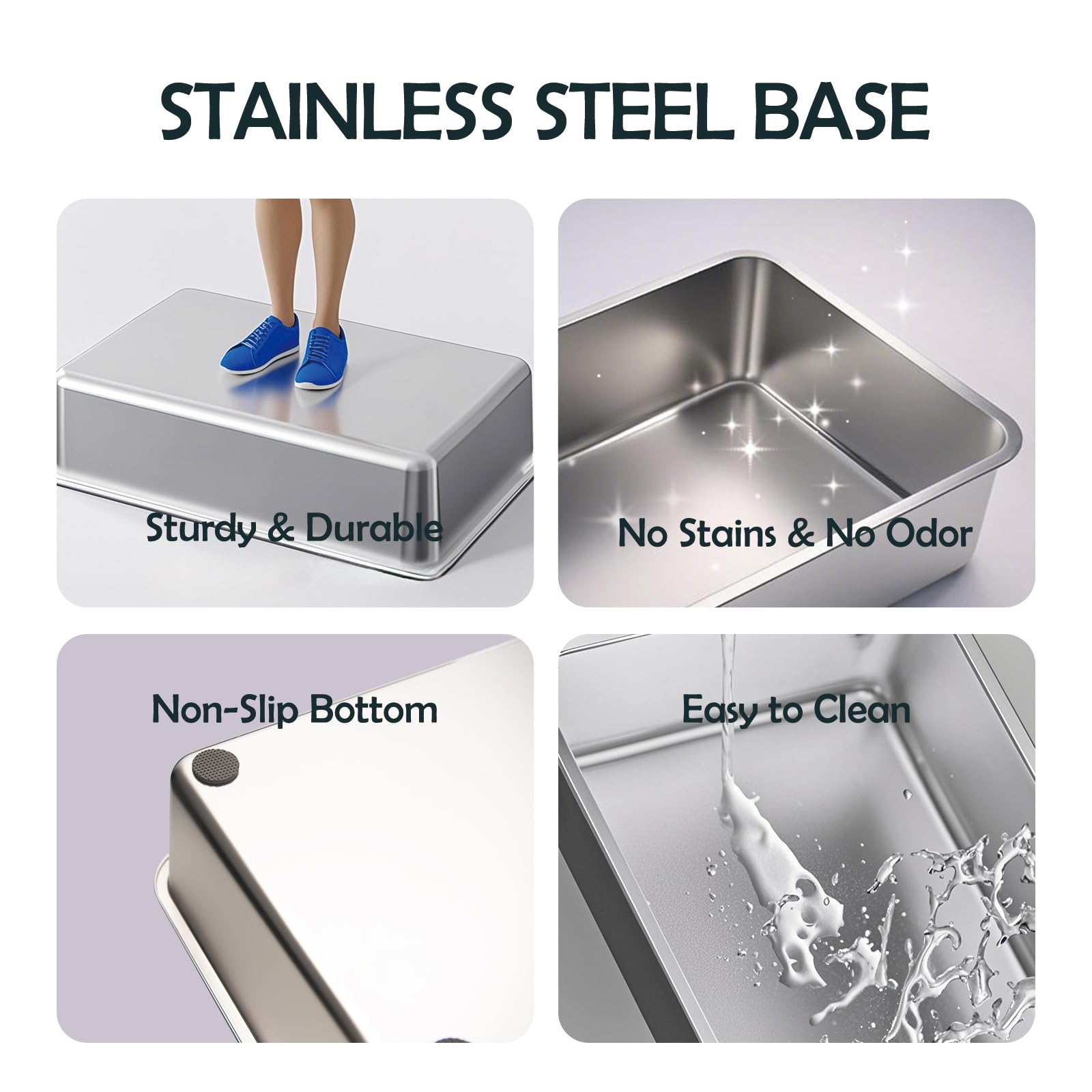 MEEXPAWS rustproof grid and stainless bottom keep mess contained