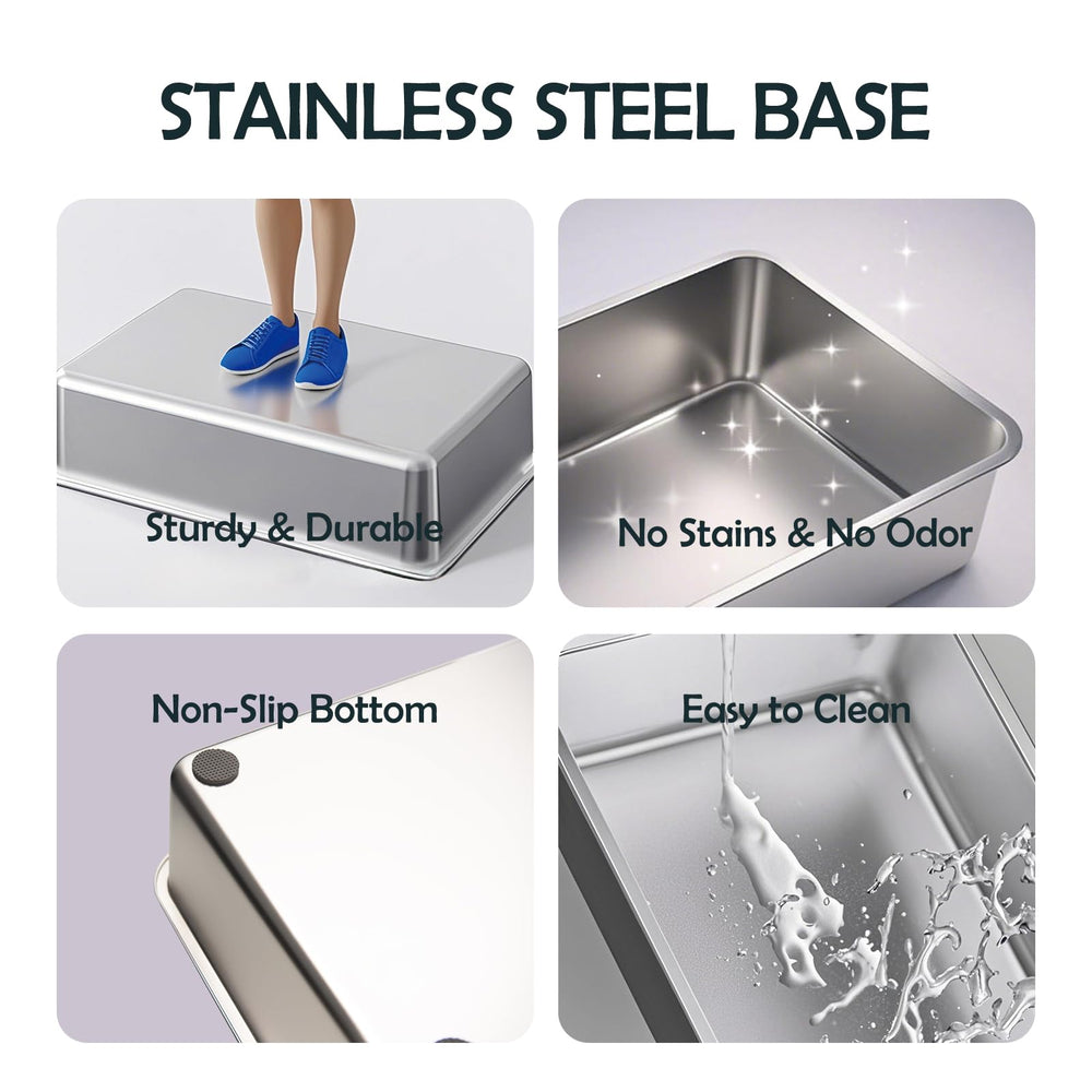 MEEXPAWS rustproof grid and stainless bottom keep mess contained