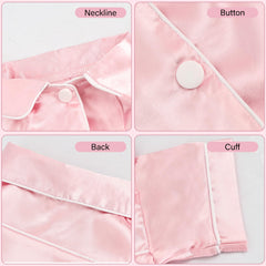 MEEYI dog silk pajamas back view pink robe highlights secure fit for all-season lounging