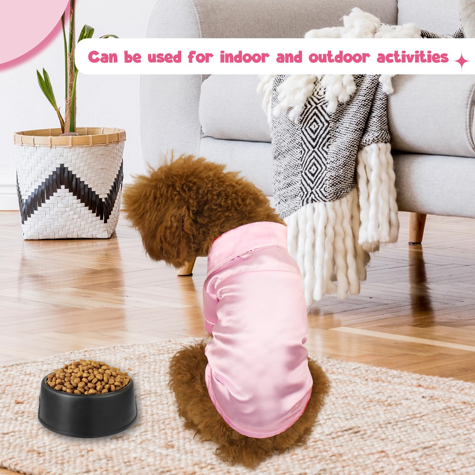 Meeyi dog silk pajamas pink L satin fabric closeup soft skin friendly texture