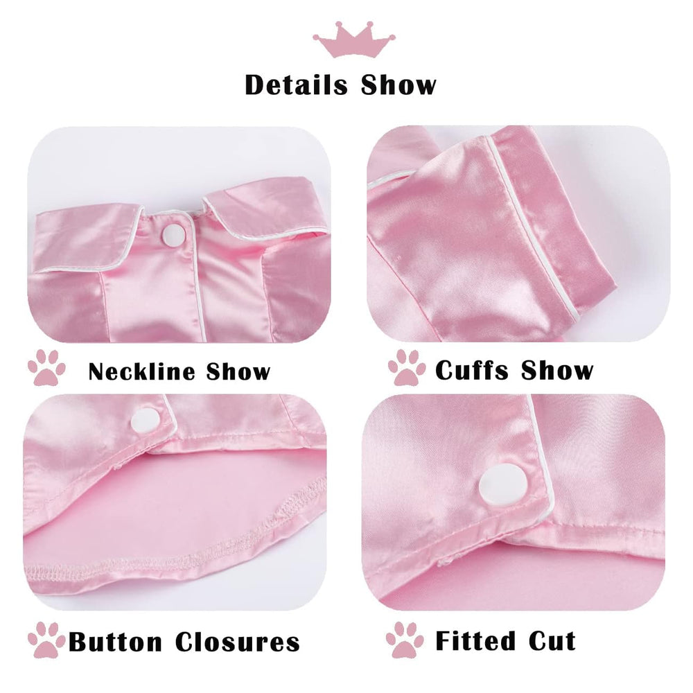 Meeyi dog silk pajamas pink L snap closure easy on and off