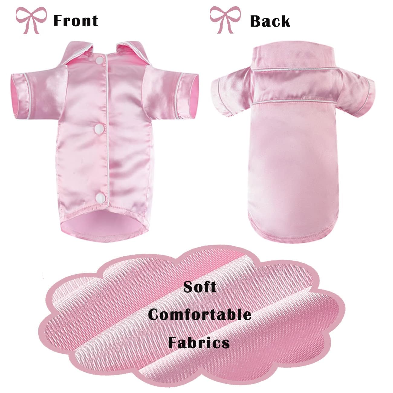 Meeyi dog silk pajamas pink L lapels detail elegant two legged design