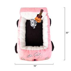 Megatoys Elvis Plush Car Bed elevated rim supports gentle head placement during naps.