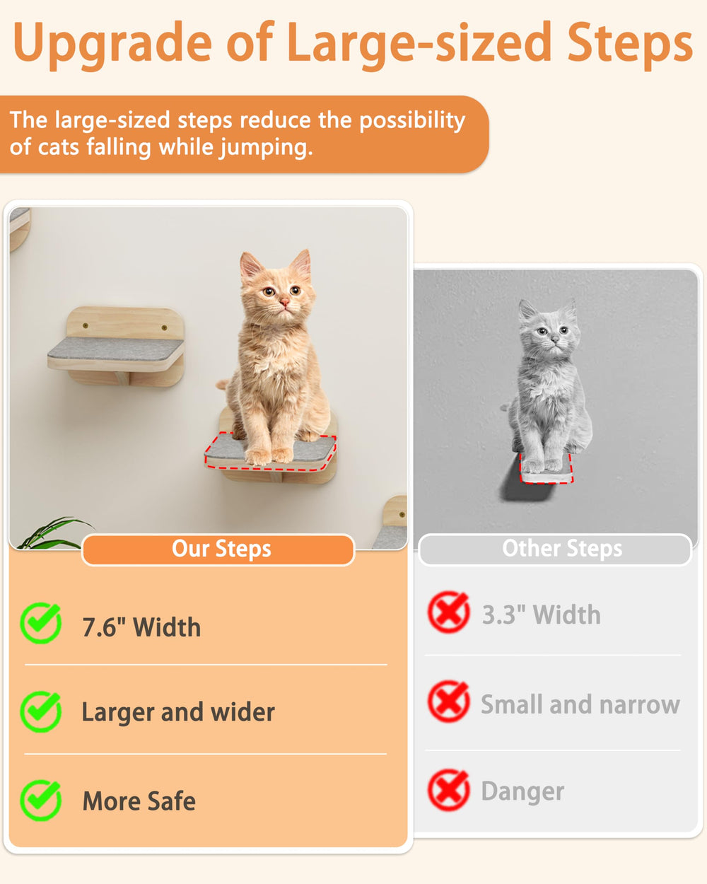 Megidok cat wall shelves wood finish with smooth edges for safe perches.