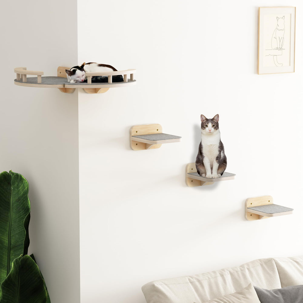 Megidok Modern Cat Wall Shelves mat-detail shows thick, comfortable perch surface.
