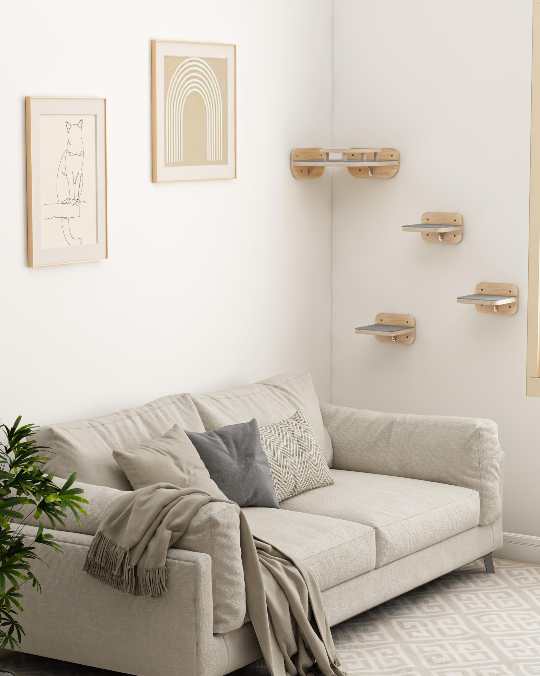 Megidok right-angle corner mount provides stable, precise anchoring for cat perches.