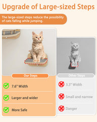 Megidok solid wood cat shelves offer sturdy, long-lasting climbing options.