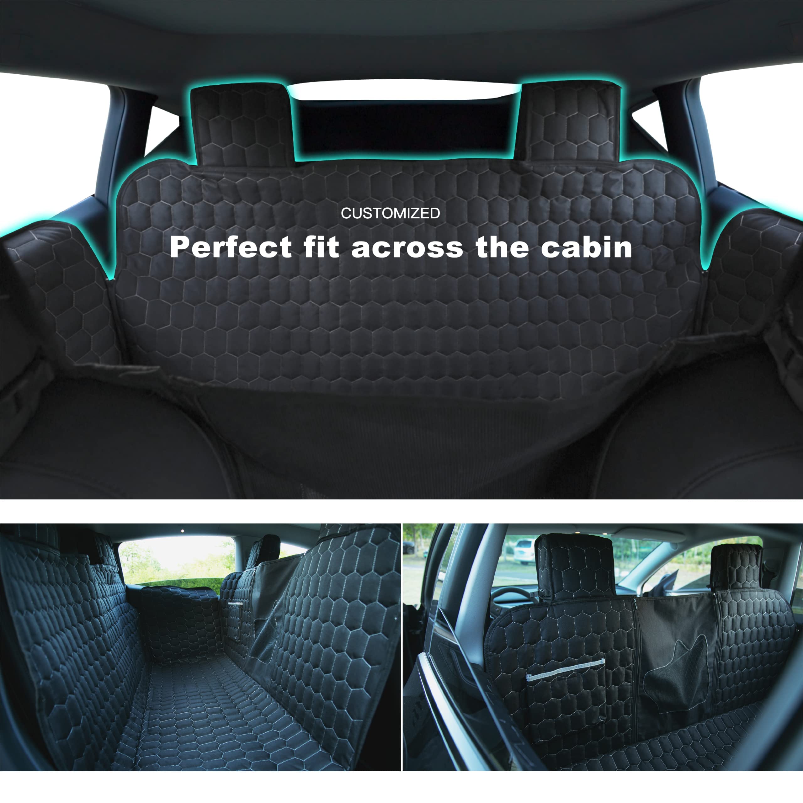 Meginc hammock design provides full rear protection and secure fit for dogs