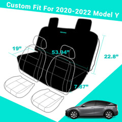 Meginc dog seat cover custom fit for Model Y ensures snug protection and pet comfort.