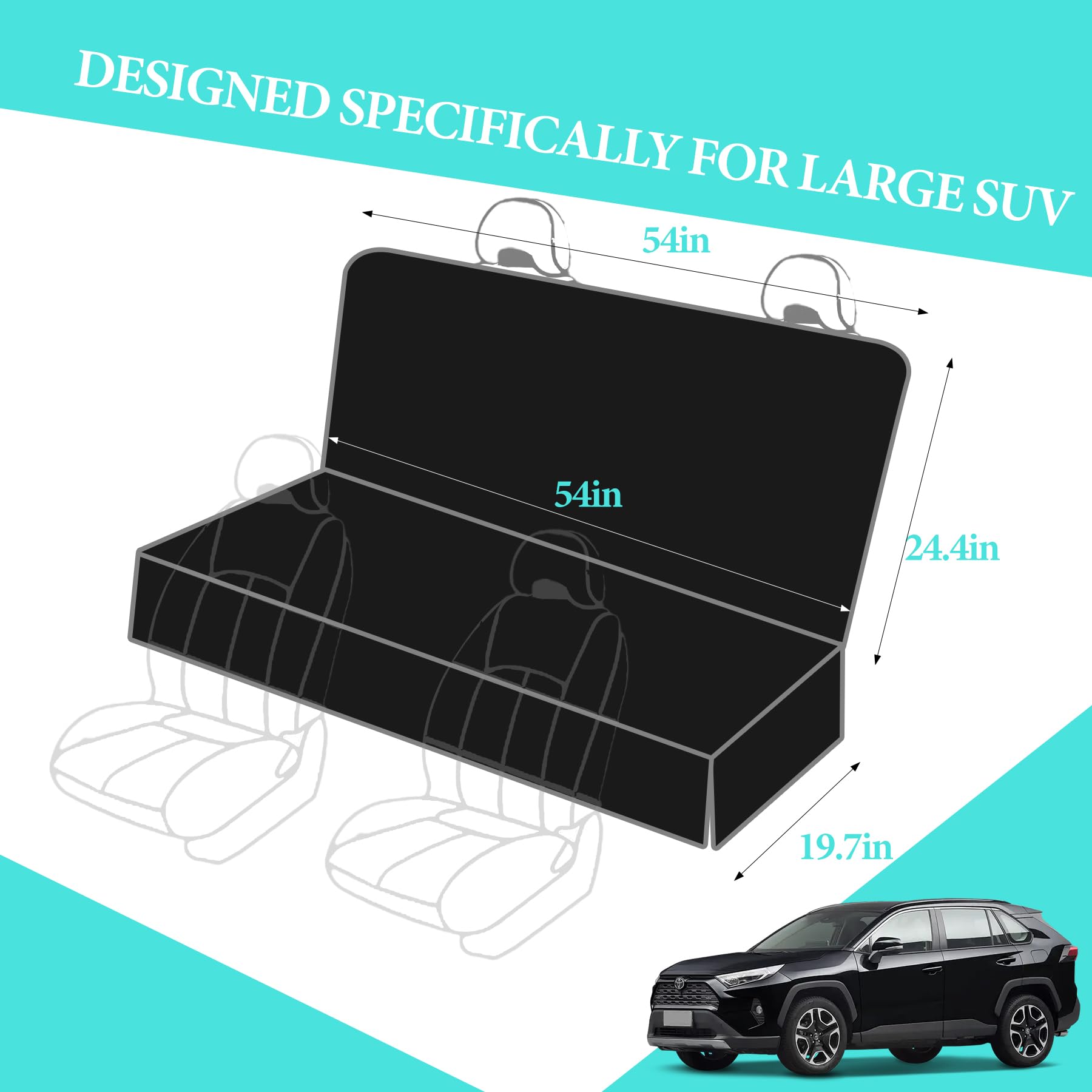 Meginc dog seat cover midsize SUV fit for secure ride