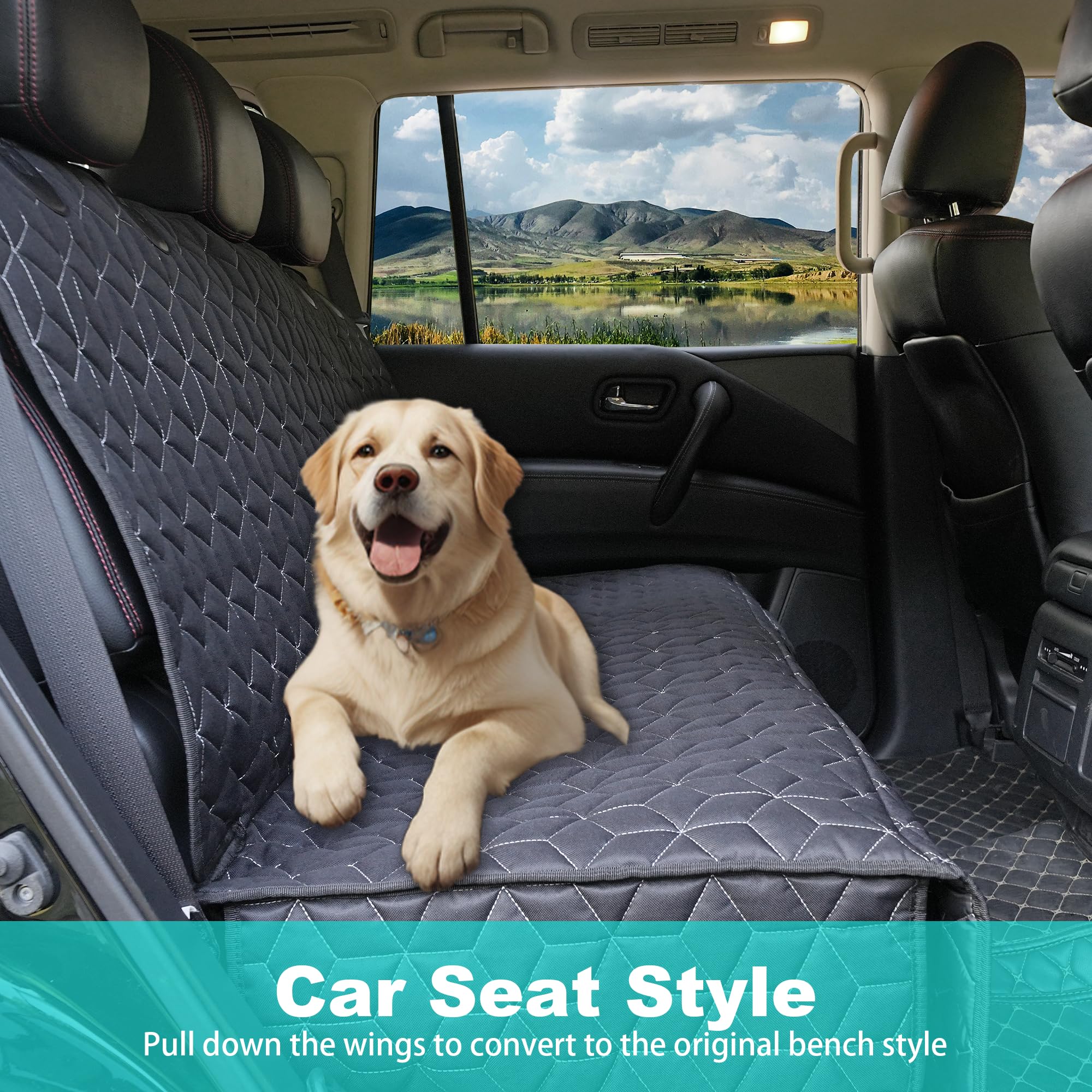 Meginc dog seat cover travel companion for pets on road trips