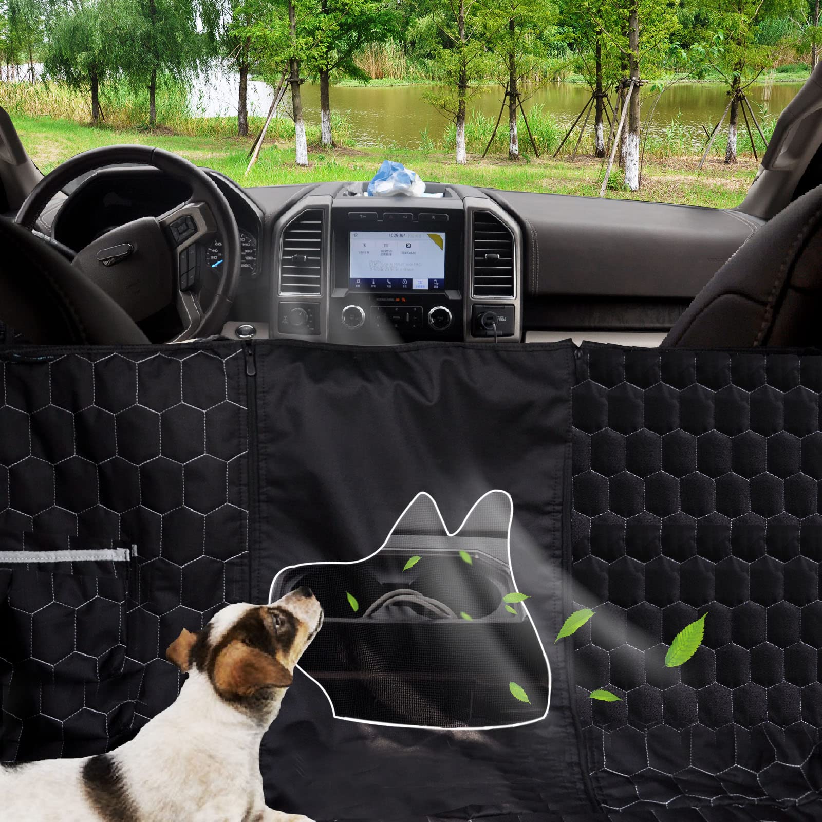 Meginc waterproof 600D Oxford cover shields seats from mud and spills.