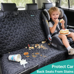 Meginc easy-install dog seat cover illustrates quick setup in minutes.