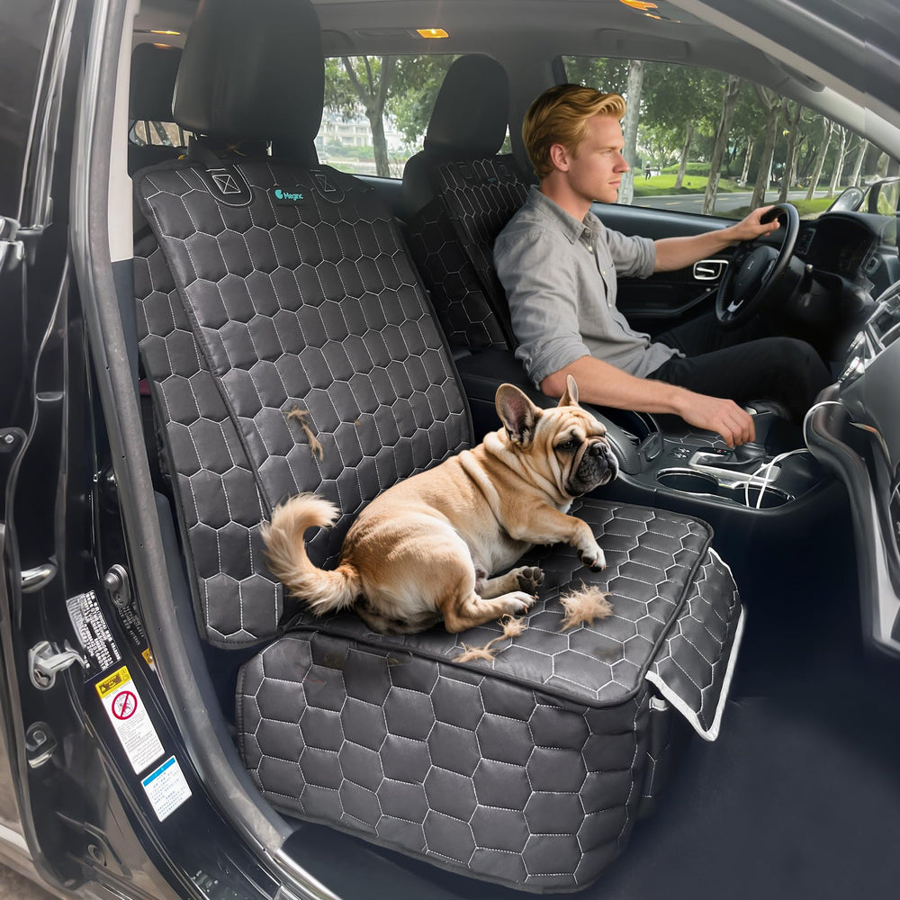 Meginc front seat cover with anti-slip backing stays secure on seats