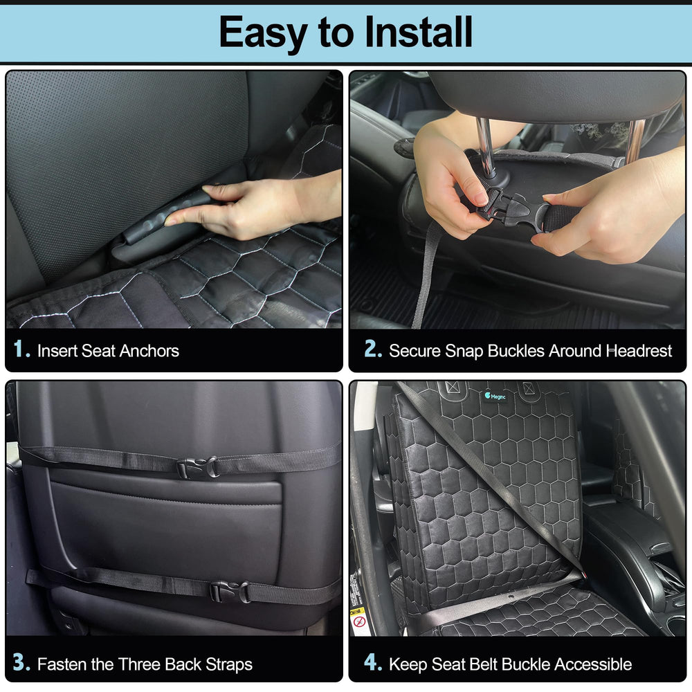 Meginc front seat cover easy-install with adjustable straps for quick setup