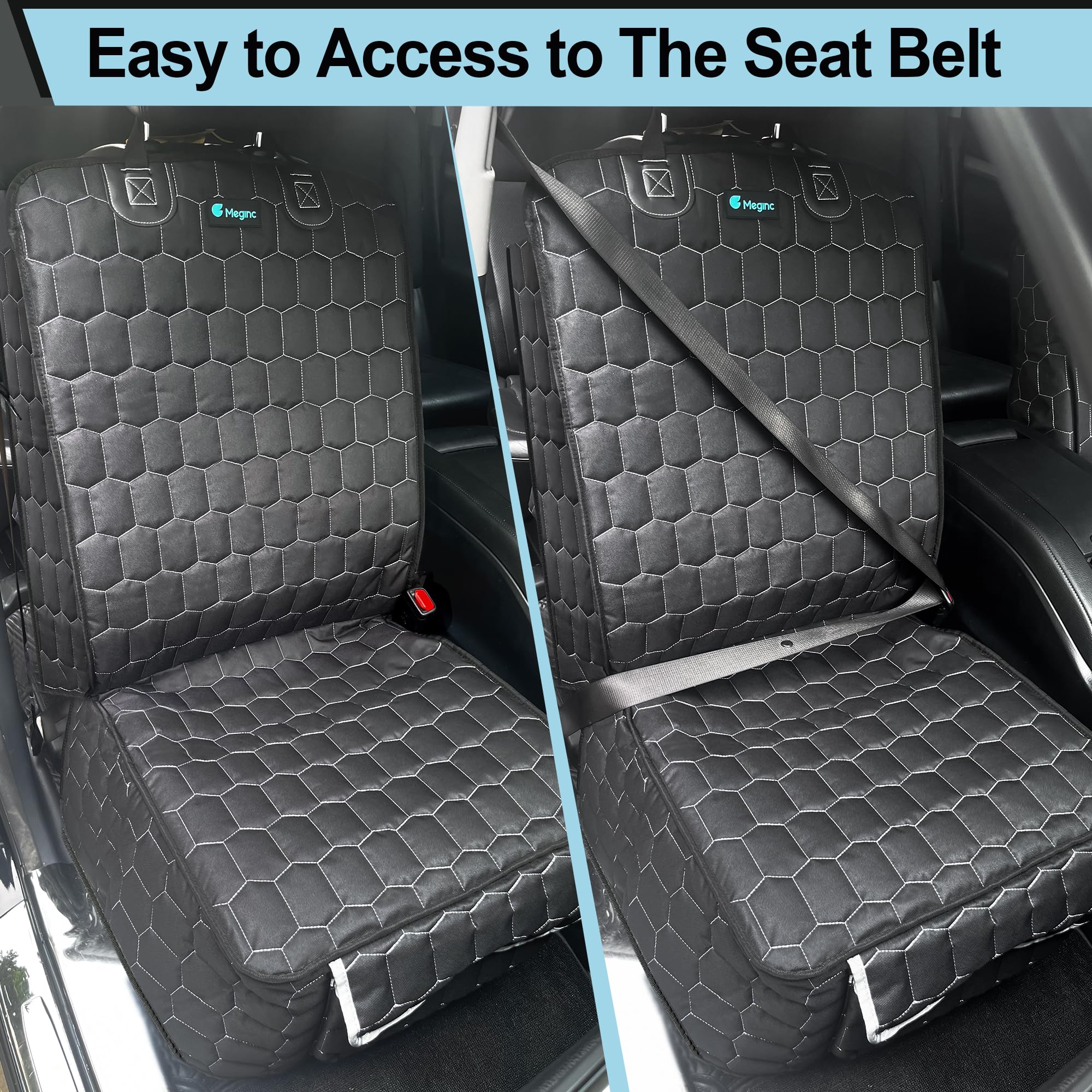 Meginc front seat cover with side flaps for edge protection during pet travel