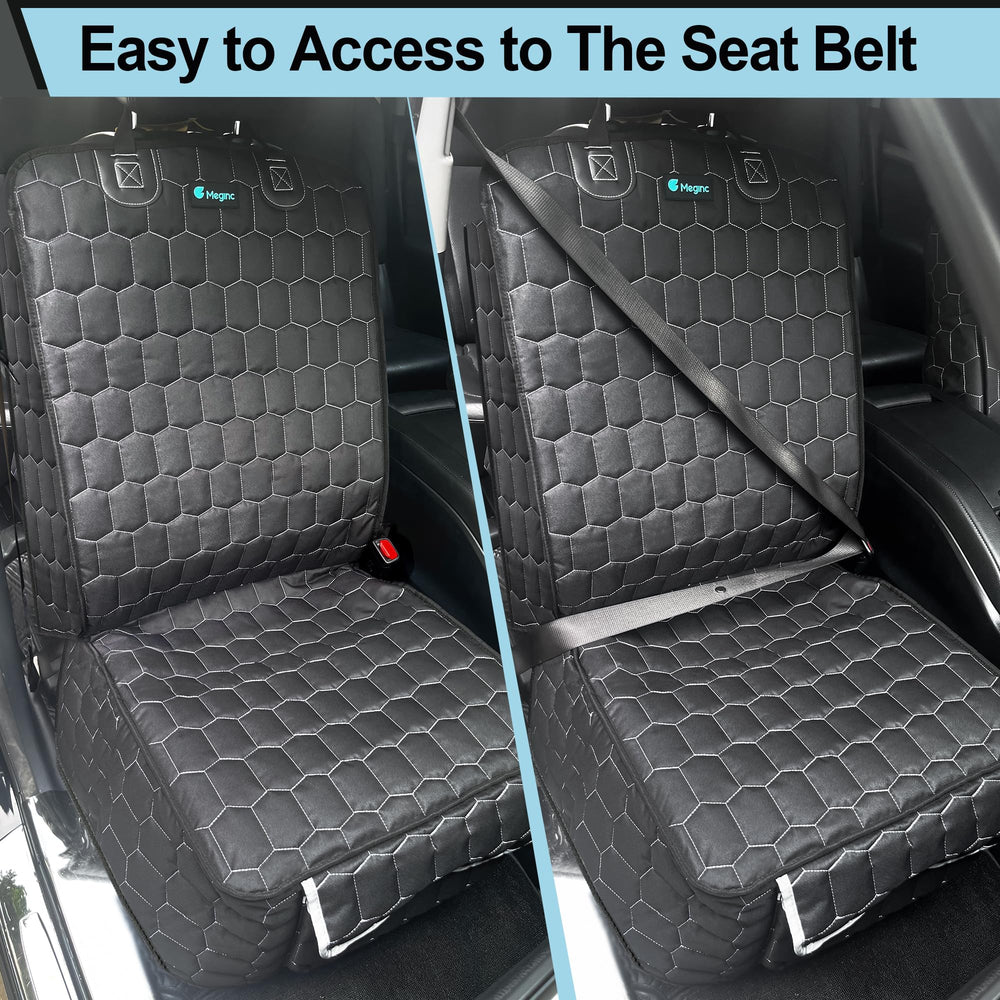 Meginc front seat cover with side flaps for edge protection during pet travel
