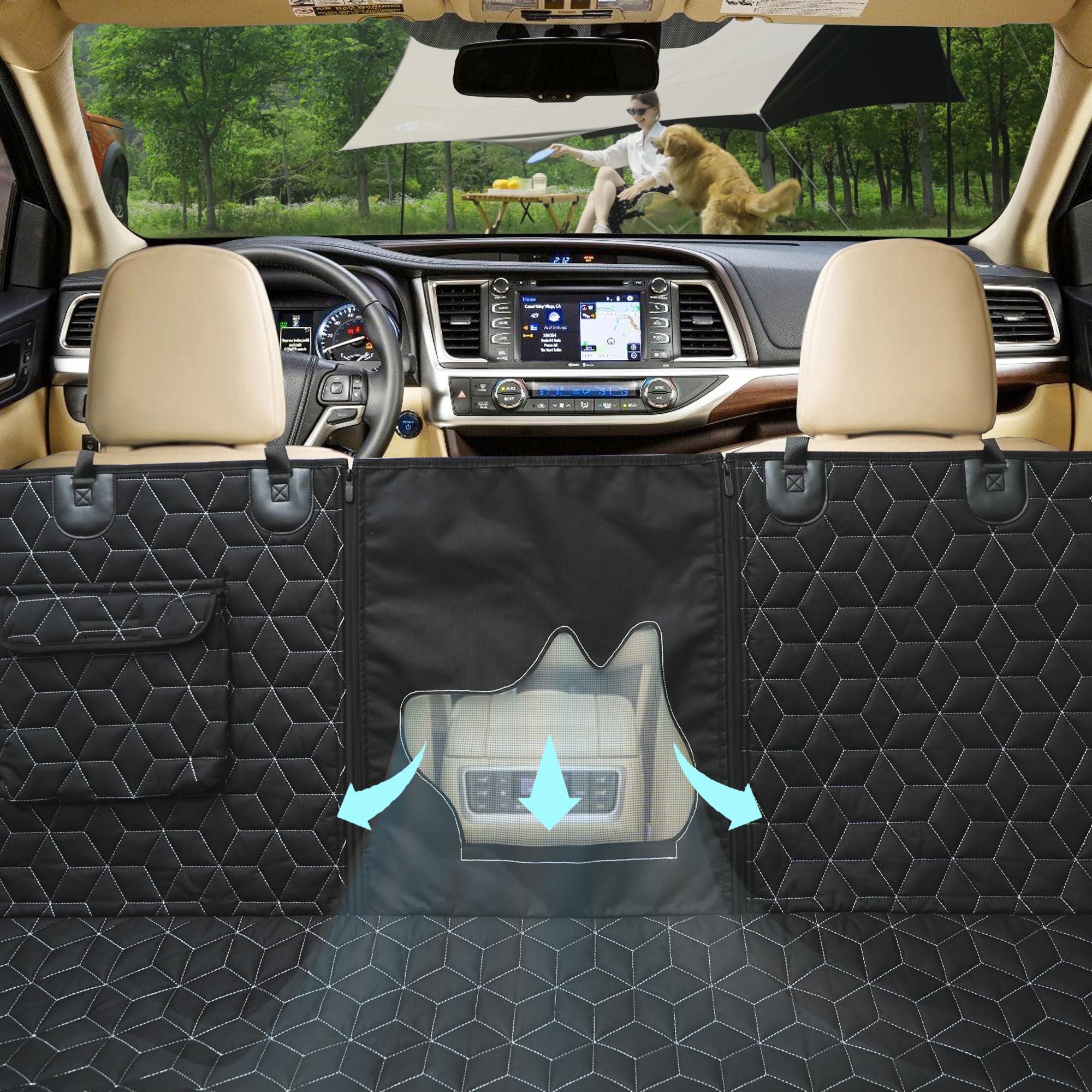 Meginc heavy-duty material close-up shows durable layers for interior protection