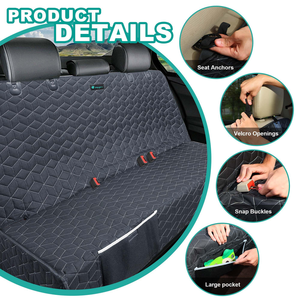 Meginc machine-washable dog seat cover for easy cleaning after adventures.