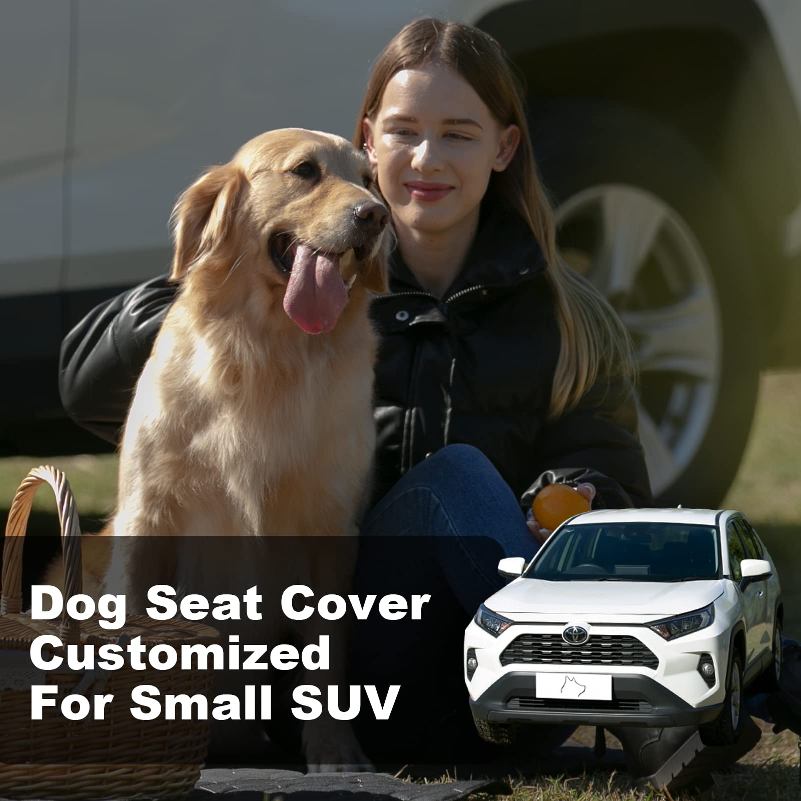 Meginc dog seat cover middle-zip converts to camping cushion for outdoor adventures.