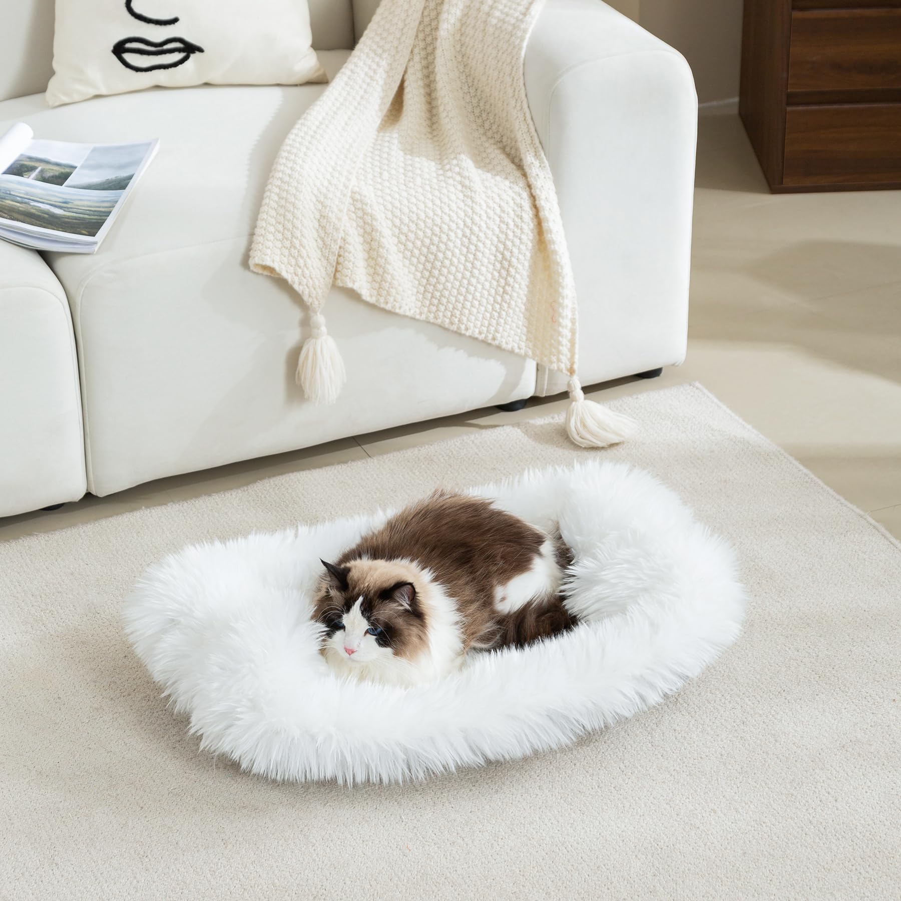 MeiSan self-warming bed mat by recliner provides toasty feet and calm sleep.