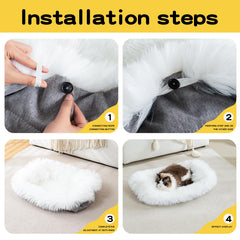 MeiSan self-warming bed mat cat nap surface shows cozy resting spot.
