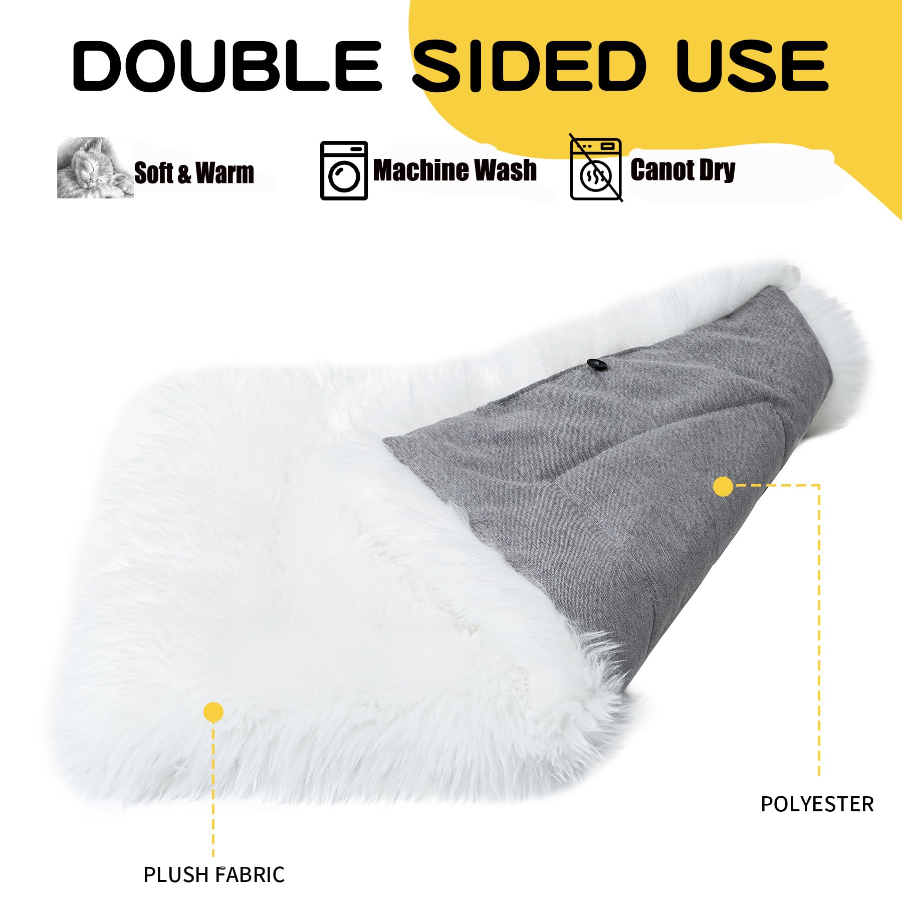 MeiSan self-warming bed mat dog nap image emphasizes comfortable warmth.