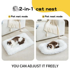 MeiSan self-warming bed mat plush fur closeup highlights softness for pets.